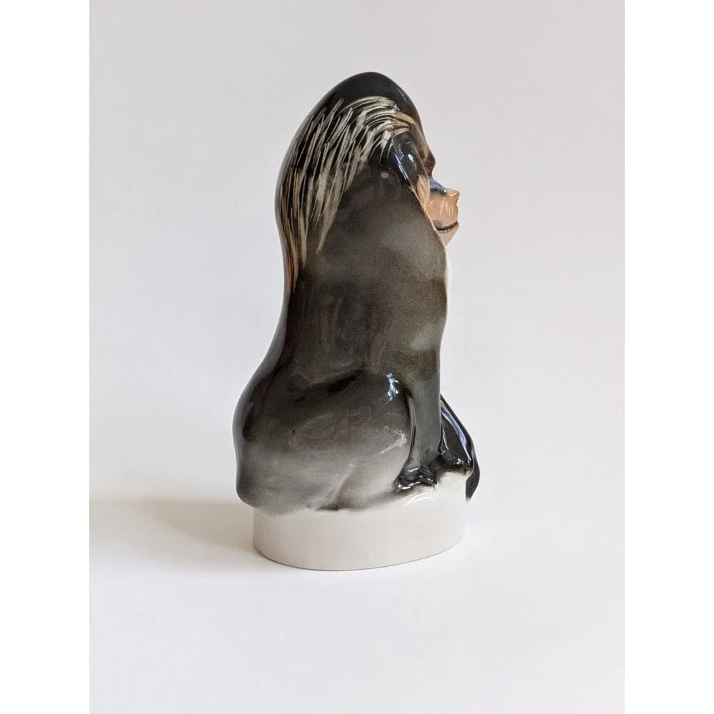 Vintage Lomonosov Porcelain Mandrill Baboon Figurine Monkey Primate USSR Russian